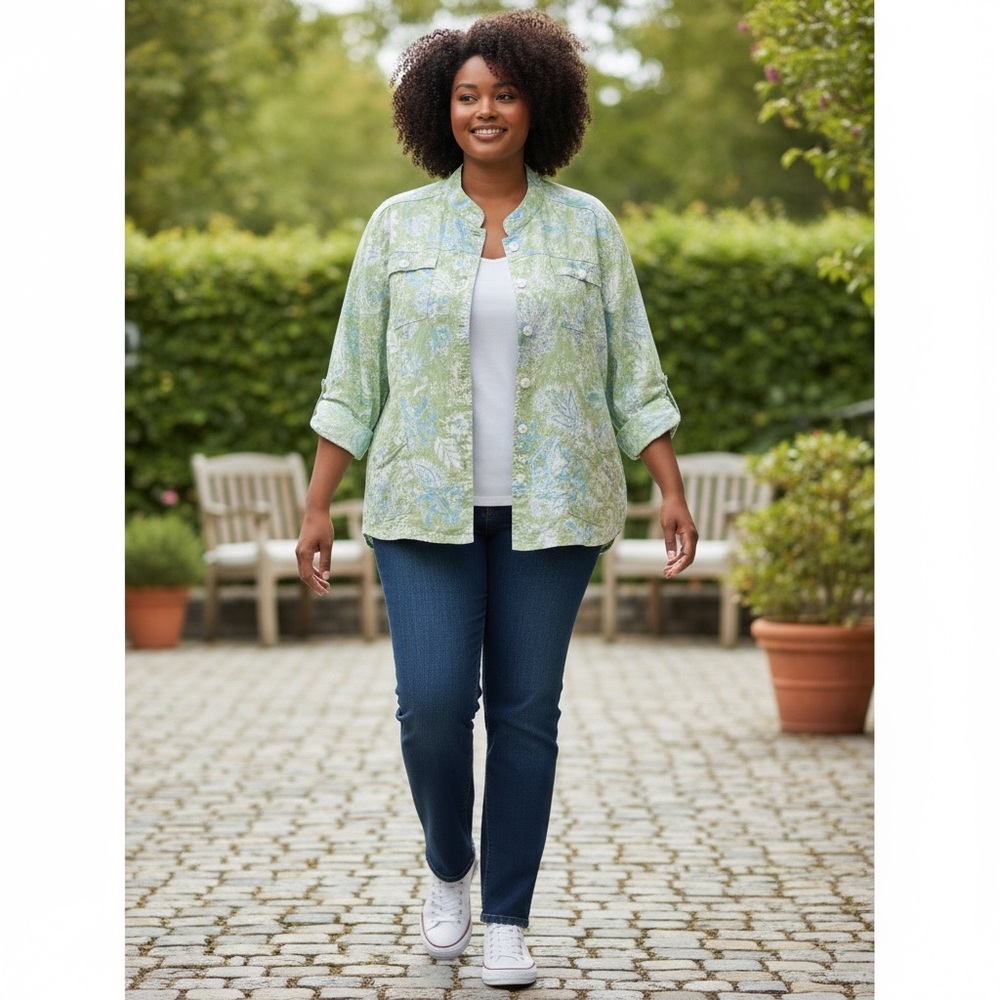 NorthStyle Green Floral Paisley  3x Jacket